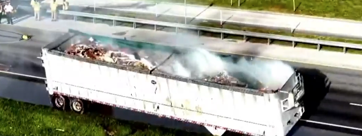 Trailer catches fire on Turnpike in Pompano Beach; NB lanes closed near Commercial Blvd — WSVN 7 Broward